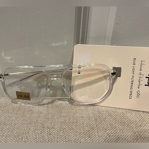 NWT House of Harlow 1960 Women's Transparent Blue Light Glasses